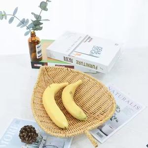 Wholesale Handwoven PP Rattan Flexible Design <b>Storage</b> & Serving Tray Oval Bread Food Plate <b>Fruit</b> Cake Platter Dinner - Product Image 5