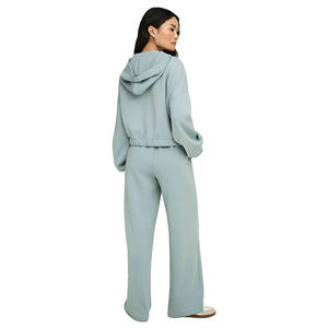 Ensemble de survêtement décontracté en coton pour femmes Nouveau style Deux pièces Sweat-shirt à capuche Jogger & Crop Tracksuit Sweat-shirt oversize pour femmes - Product Image 2