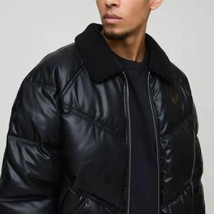 Chaqueta de Plumón para Hombre de Invierno, Personalizada, de Alta Calidad, con Cuello de Piel, Cierre de Cremallera, Chaqueta de Burbuja de Alta Calidad 2025 - Product Image 4