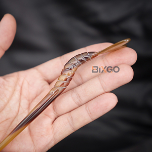 Premiun Vietnam gros corne de buffle naturelle queue de sirène bâton de cheveux outil de coiffure pour femmes accessoires de mode naturels - Product Image 2