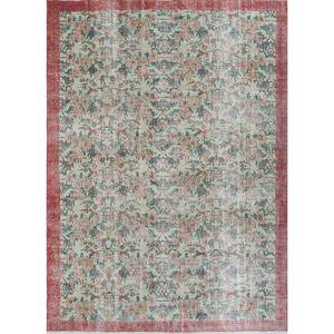 Alfombra Vintage de Lana 9x12, Roja y Naranja, Anudada a Mano con Diseños Florales y Abstractos para la Entrada del Hogar o la Habitación de Adolescentes - Pae-2890 - Product Image 1