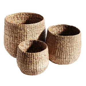 Cesta cilíndrica de ratán con cesta de hierba marina de primera calidad hecha a mano elegante para almacenamiento de cocina en casa Uso Bajo moq - Product Image 2