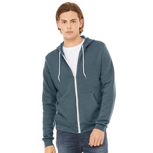เสื้อฮู้ดดี้ Bella Canvas Fleece แบบซิปเต็มตัว  รักษาสิ่งแวดล้อม กันลม  สำหรับทุกเพศ  คุณภาพสูง สไตล์สตรีท  ความยาวครอป  แบบสั่งทำได้ - Product Image 1