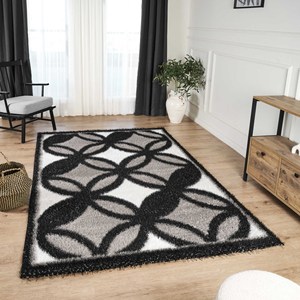 Tapis en polyester tissé doux et moelleux, design moderne, avec envers en jute, artisanat turc, grands tapis personnalisés pour salon, voyage - Product Image 1