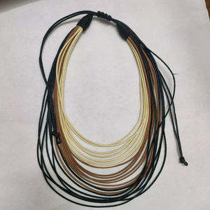 Collier ras du cou de luxe épais multicouche en cordon ciré, broderie de créateur, idéal pour les fêtes et comme cadeau pour femme - Product Image 1