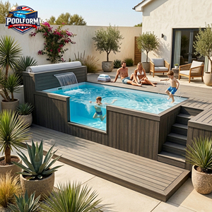 Eco-Friendly Wood Composite Above Ground <b>Pool</b> with Ladder and Filter Prefabricated Fiberglass Swimming <b>Pool</b> - Product Image 5