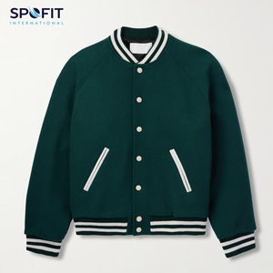 Veste universitaire en toile 100% laine tendance pour homme, col montant, broderie, étiquette personnalisée, respirante, streetwear d'hiver, vente en gros - Product Image 6