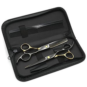 Ensemble de ciseaux de coiffure, ciseaux à effiler, 30 dents, ciseaux droits, hommes, outils de coiffure professionnels pour barbier, salon, acier inoxydable - Product Image 1