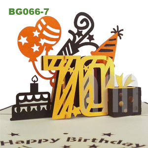 ANN HANDICRAFT BG066 3D Pop Birthday Greeting Cards-Handmade 4-Color UV Printed Souvenir <b>Paper</b> Material - Product Image 1