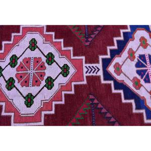 พรมขนแกะสีชมพูสีแดงแบบดั้งเดิมงานแฮนด์เมดพื้นที่ขนาดใหญ่2.2x3.3ฟุตสี่เหลี่ยมผืนผ้าตุรกีเย็บปะติดน้ำยางนามธรรมสำหรับตกแต่งห้องโถงห้อง - Product Image 5