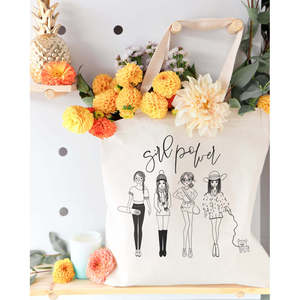 Sac fourre-tout en toile de coton Girl Power, style tendance pour femmes - Product Image 5