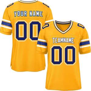 Camisetas de fútbol americano Clubwear Ropa deportiva Secado rápido Transpirable Poliéster Malla Manga Rayas Sublimación Imprimir Logotipo personalizado - Product Image 1