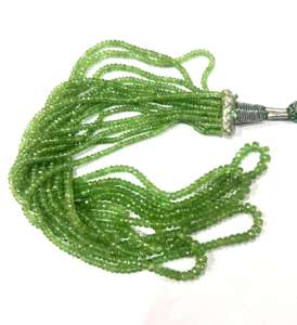 Collier à 7 brins de haute qualité avec perles de rondelle à facettes de 3-4mm Collier en pierre de tsavorite naturelle - Product Image 4