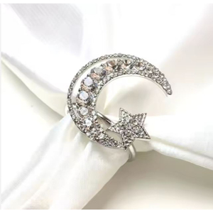 Finest Quality <b>Moon</b> Star Metal Napkin <b>Ring</b> Tissue Holder Luxury Design Table Decorative Napkin <b>Ring</b> for Ramadan Eid Supplies - Product Image 5