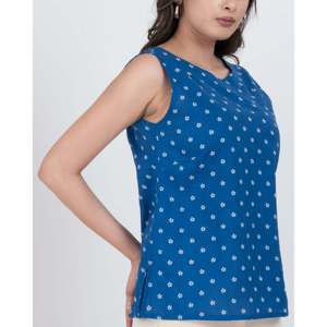 Camiseta sin Mangas de Popelina de Algodón para Mujer, Estilo Casual de Verano, Corte Regular, con Estampado Floral Transpirable y Logotipo Frontal, Talla XS, Más Vendida - Product Image 3
