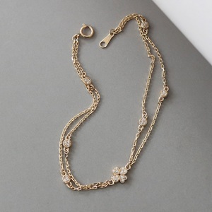 Pulsera de Trébol de Cuatro Hojas Chapada en Oro de 18K, Plata de Ley 925, Circonita Cúbica con Corte Princesa Clásico, Regalo, Fiesta, Venta al por Mayor - Product Image 3