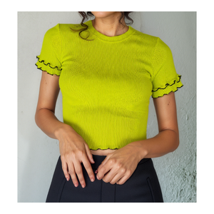 Camiseta de Manga Corta para Mujer, Estilo Casual Elegante, Verano, Moda Urbana, Superventas en Vietnam, Lavable, Secado Rápido, Algodón y Elastano, Personalizable - Product Image 1