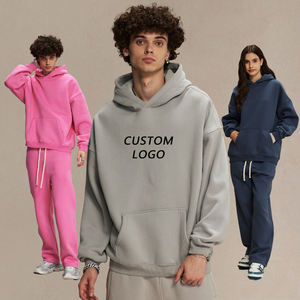 Ensemble sweat-shirt et pantalon de survêtement unisexe en polaire polaire lourd de 350 g/m², de qualité supérieure et à prix de gros, avec logo personnalisé - Product Image 3