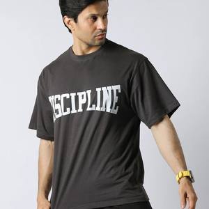 Ropa deportiva activa estampada con logotipo personalizado, ropa de gimnasio, camisa de poliéster de gran tamaño y LICRA, ajustada en blanco de alta calidad para hombre - Product Image 3