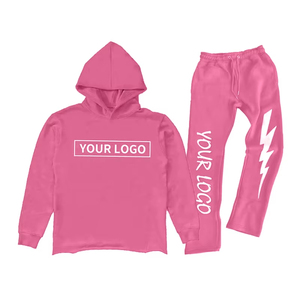 Unisex Custom Slim Fit transpirable sólido al aire libre Streetwear pantalones de chándal Joggers Puff estampado chándal polar 100% algodón elástico - Product Image 1