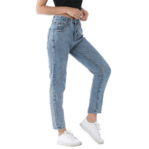 Washed Women's Light Color's Jeans <b>Fabric</b> Women <b>Stretch</b> Jeans Straight High Waist Slim Casual Pants All Sizes Best Quality - Product Image 4