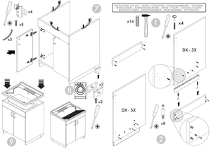 Mongardi Manhattan Smart Armoire à linge en mélamine avec kit de vidange d'évier en PP Taille L60 X L50 X H85 cm Caractéristique de séchage incluse - Product Image 5