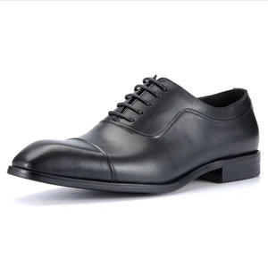 Wholesale <b>Men</b> Modern Genuine Leather <b>Shoes</b> Lace Up <b>Breathable</b> Top Layer Fashionable Anti Slip Formal Business Office Footwear - Product Image 3