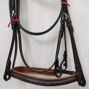 Genuine Leather Horse Head Collar Customized Equestrian Embossed Logo Front High Waist Handmade Unisex - Product Image 1