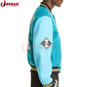 แจ็กเก็ตหนังสีดำใส่ได้ทั้งชายและหญิงสไตล์เบสบอลอบอุ่นหนาปรับแต่งได้สำหรับผู้ชายแฟชั่นแนวสตรีท - Product Image 4