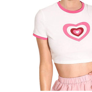 Top Trending Best Selling Women Cropped Graphic Tee Algodón ajustado Yoga Fitness Crop Top con logotipo personalizado - Product Image 6