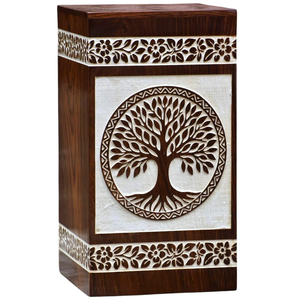 Handmade Tree of Life Wooden Cremation Urn <b>Floral</b> Inlay Memoria Keepsake <b>Box</b> Cremation urns For Adult Ashes - Product Image 5