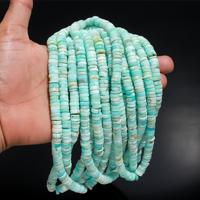 Perles de pierre gemme opale péruvienne bleue en forme de pneu, type Heishi, pour colliers et bracelets, 6mm-8mm, 16 pouces, les plus vendues