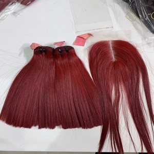 ผมชาวพม่าสีแดงแบบไม่ผ่านกระบวนการผมมนุษย์แท้แบบไม่ผ่านกระบวนการผมตรงจากเวียดนาม - Product Image 2