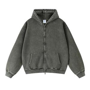 Sweat à capuche unisexe en molleton de coton épais zippé Sun Fade avec design et couleur personnalisés Vente en gros pas cher - Product Image 2