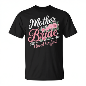 T-shirt 'I Loved Her First' per la madre della sposa, ideale per eventi promozionali - Product Image 2