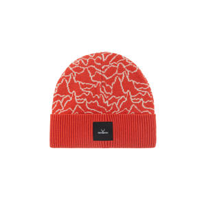Bonnet en tricot corail doux pour femme Double couche hiver basique pull décontracté ensemble avec logo et motif du Rhin - Product Image 3