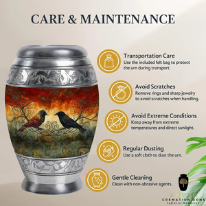 Urne en aluminium fabriquée à la main Conception de colibri Urnes de crémation Revêtement Meena de qualité supérieure Conception étanche Souvenir et grandes options - Product Image 5