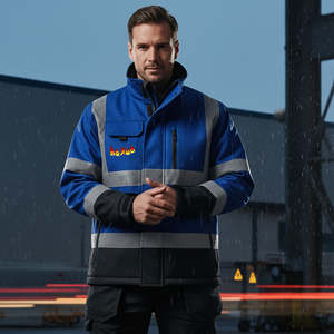 Chaqueta de Seguridad Reflectante Ligera para Hombre, Ropa de Trabajo Resistente, ANSI Clase 2, Impermeable, con LED Intermitente, Chaqueta de Seguridad para Exteriores - Product Image 5