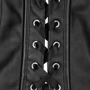 Genuine Leather Corset Cowhide Skin Waist Cincher Satin Waist Training Corsets Lace Nylon Seamless Body <b>Shaping</b> - Product Image 6