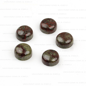New Arrival 10x10mm Flat Back Calibrated Cabochon Natural <b>Dragon</b> Blood Jasper Quartz for Jewelry Making Loose Bloodstone - Product Image 1
