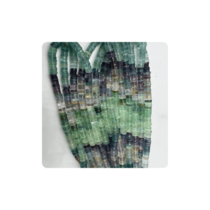 Pierre précieuse naturelle multi-fluorite de qualité supérieure personnalisée, facettes heishi, forme en étages, taille 8-10 mm, brin de 14 pouces, fabrication de bijoux, rose - Product Image 2