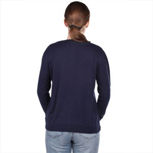 เสื้อถักถักผู้หญิงสีฟ้าติดกระดุม - Product Image 2