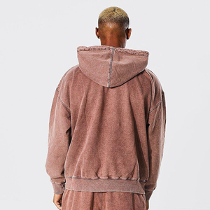 Sweat à capuche vintage personnalisé délavé à l'acide thermique pour hommes sweat-shirt délavé à la pierre vierge avec impression numérique teint en plaine pour l'hiver - Product Image 4