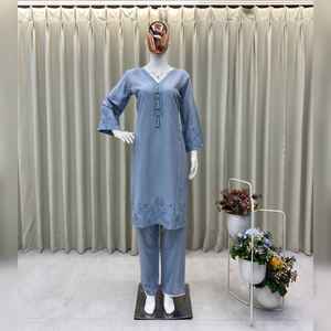 Tendencia chica adulta Salwar Kameez hermoso trabajo de bordado con Latkhan para fiesta 2 uds ropa para correr - Product Image 1