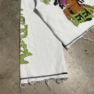 Streetwear imprimé personnalisé 300GSM recadrée t-shirt à manches longues pour hommes col rond en détresse coton éponge français t-shirt OEM - Product Image 5