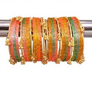 Pakistani & Indian Fashion Punjabi Culture Wear Bridal Shiny Chudiyan Kashmiri <b>Bangles</b> Sets Best Quality Metal Churian Set - Product Image 1