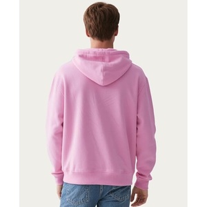 Meilleure vente Service OEM hommes 100% coton à manches longues épaule pente cou bande couleur unie confortable fermeture éclair à capuche Bangladesh - Product Image 6