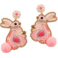Boucles d'oreilles clous de mode élégantes et stylées, au design unique et fantaisie, brodées de perles, faites à la main, de haute qualité, pour le jour du match de pickleball