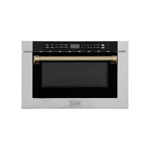 ไมโครเวฟแบบลิ้นชักคุณภาพสูง ขนาด 30 นิ้ว ความจุ 1.2 คิว ผลิตจากสแตนเลสสตีล พร้อมตกแต่งด้วยบรอนซ์ รุ่น MWDZ-30-CB - Product Image 1