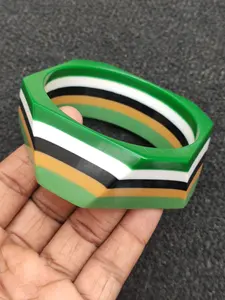 Bracelets en résine de verre lisse polis pour un usage quotidien élégant Bracelets en résine brillante pour femmes Accessoires pour un look d'été - Product Image 2